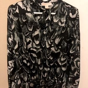 Micheal Kors W size medium peacock feather printed blouse.